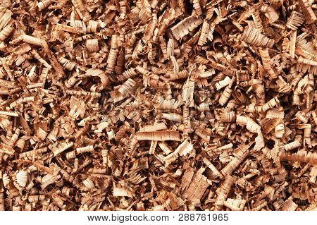 Pile Of Brown Wood Saw Dust Om White Background