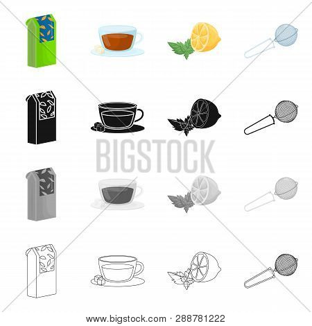 Vector Design Of Healthy And Floral  Symbol. Collection Of Healthy And Gradient Vector Icon For Stoc
