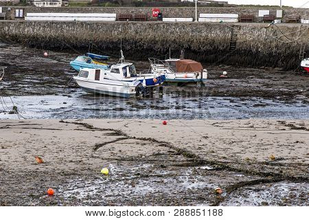 View Of Cemaes Bay In Anglesey, Wales, Uk. Photo Taken On 4th Of February 2019