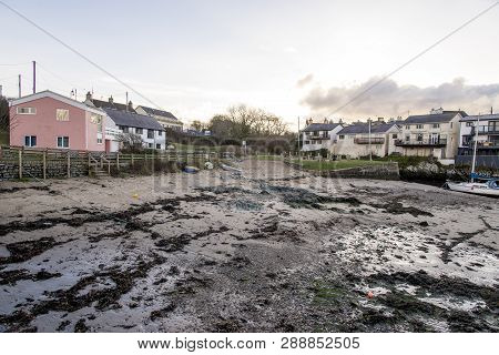 View Of Cemaes Bay In Anglesey, Wales, Uk. Photo Taken On 4th Of February 2019