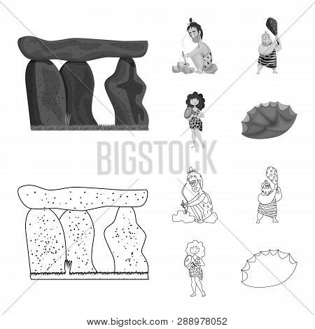 Vector Illustration Of Evolution  And Prehistory Symbol. Set Of Evolution  And Development  Stock Ve