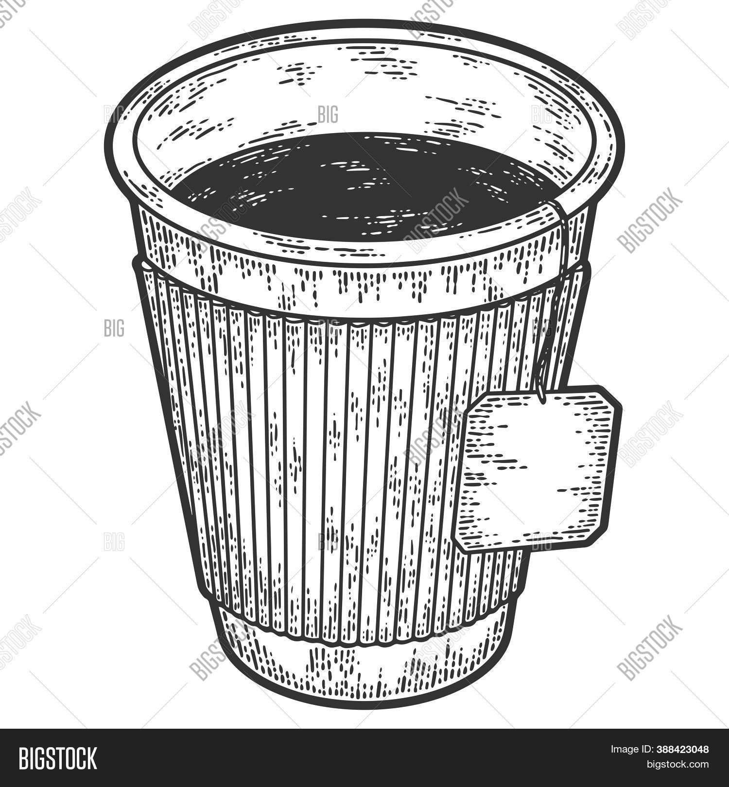 Tea Paper Cup. Sketch Image & Photo (Free Trial) | Bigstock