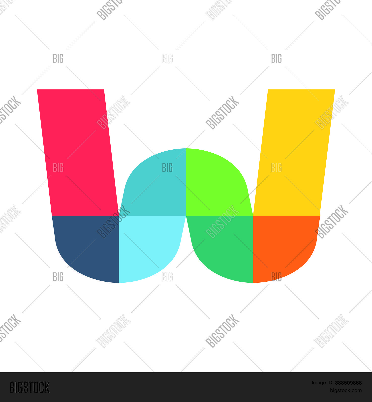 W Letter Logo Colored Vector & Photo (Free Trial) | Bigstock