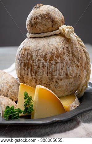 Italian Semi Hard Matured Caciocavallo Cheese, Handmade And Aged In Natural Underground Caves In Apu