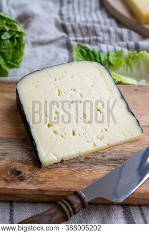 Cheese Collection, French Fol Epi  Cheese With Many Little Holes, Etorki, Tomme Noire Des Pyrenees A