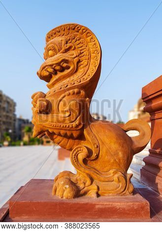 Dragon Statue, An Indonesian Sculpture, In Front Of Baron Empain Palace, A Historic Mansion Inspired