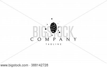 Vector Logo On Which An Abstract Image Of A Digital Fingerprint.