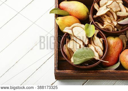 Homemade Slices Of Dried Pears
