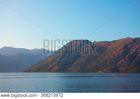 Coastal Mountains In Montenegro . Kotor Bay Scenery In The Morning