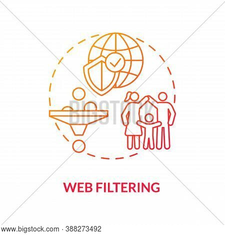 Web Filtering Concept Icon. Parental Control Element Idea Thin Line Illustration. Child Activity Mon