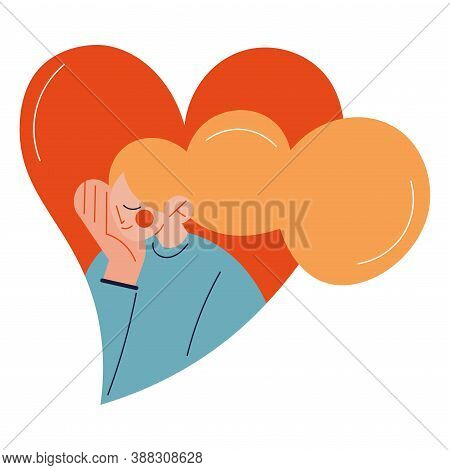 Young Happy Woman Touching Her Chin And Expressing Self Love