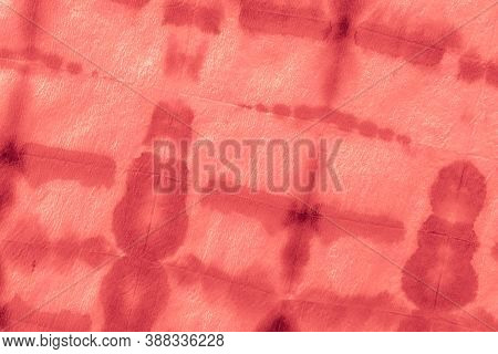 Dyed Pattern. Summer Shibori Stripes. Valentine Abstract Art Ornament. Hand Drawn Surface. Japanese 