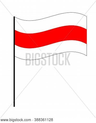 Abstract White-red-white Flar Symbol Of Belarusian Protests
