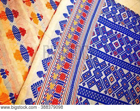 Tribal Pattern Or Ethnic Pattern Is Used For Assam Motif Design Or Muga Silk Of Assam.