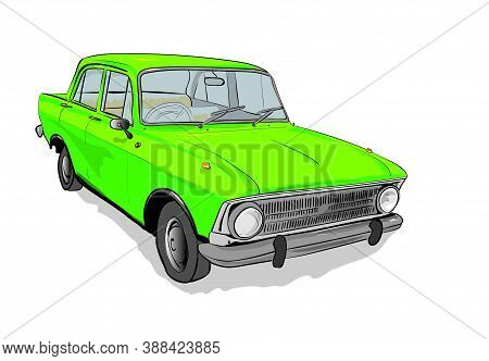 An Old Car Isolated On White Background