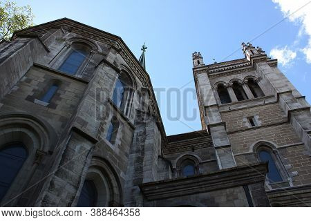 The St. Pierre Cathedral Is A Cathedral In Geneva, Switzerland, Today Belonging To The Reformed Prot