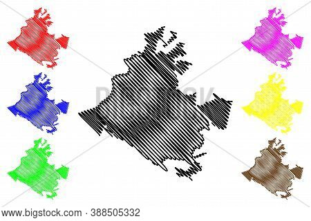 Torreon City (united Mexican States, Mexico, Coahuila State) Map Vector Illustration, Scribble Sketc