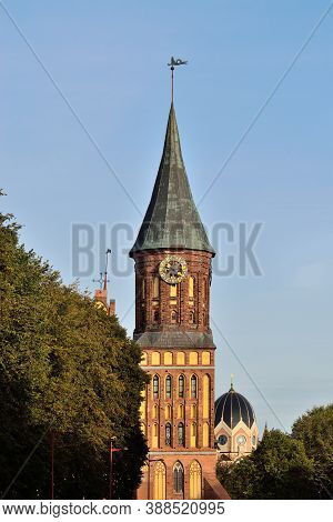 Kaliningrad, Russia - September 30, 2020: Tower Of Koenigsberg Cathedral, Gothic Temple Of The 14th 