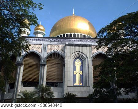 Bandar Seri Begawan, Brunei, January 26, 2017: One Of The Facades Of Jame Asr Hassanil Bolkiah Mosqu