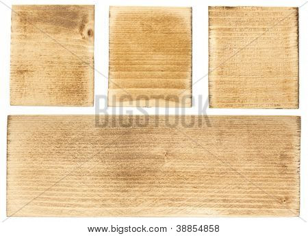 Wood blocks and plank, isolated