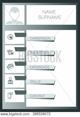 Mens Resume. Vector Template Summary. Design Creative, Professional Summary. Displaying Your Profile
