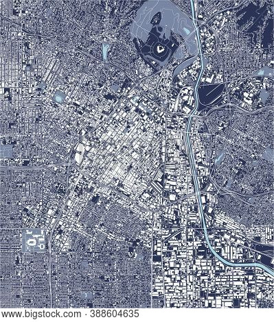 Map Of The City Of Los Angeles, Usa