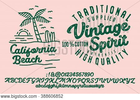Hand Drawn Calligraphy Typeface For Logos.outdoor Poster Advertising Inspired Font. Textured Unique 