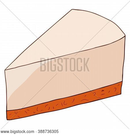 A Piece Of Cheesecake With Cookies Without Decoration