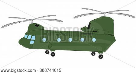 American Helicopter On White Background Is Insulated