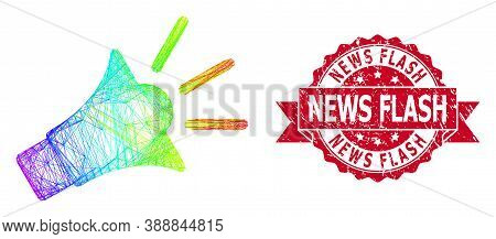 Rainbow Colorful Net Sound Speaker, And News Flash Corroded Ribbon Seal. Red Stamp Seal Includes New