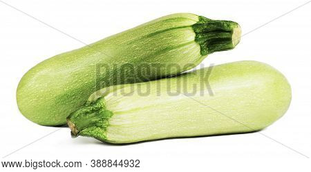 Zucchini Isolated On A White Background. Side View