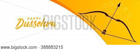 Happy Dussehra Indian Festival Relligious Celebration Banner Vector
