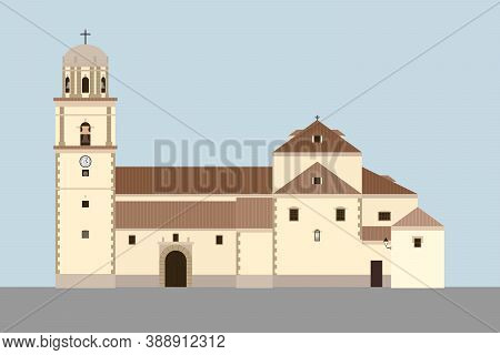 Illustration Of A Mediterranean Front Parish Church