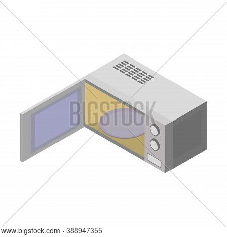 Isometric Microwave Icon.microwave Vector Illustration Isolated On White Background.