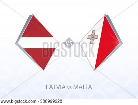 Europe Football Competition Latvia Vs Malta, League D, Group 1. Vector Illustration.