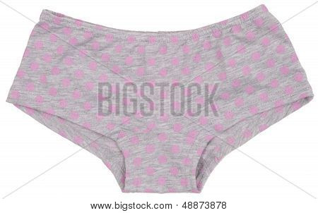 Elegant polka-dot panties isolated on white