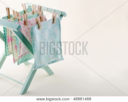 Closeup Of Pastel Color Laundry With Copy Space