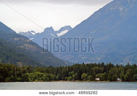 Mountains Overlooking Lake Chelan In Washington State Usa