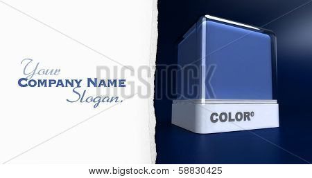 Torn paper revealing a Design block in blue color