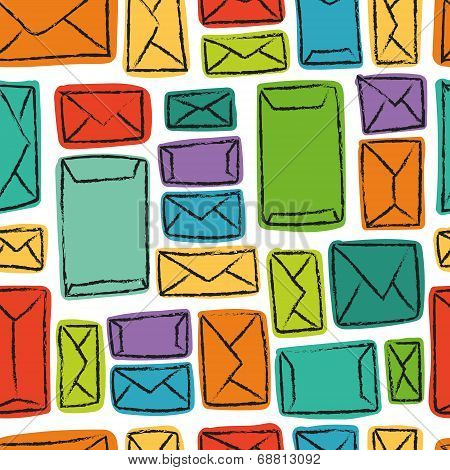 Vector seamless pattern with many colorful letters