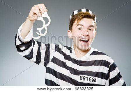 Funny prison inmate in concept