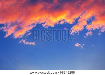 Beautiful Sunset Sky With Clouds