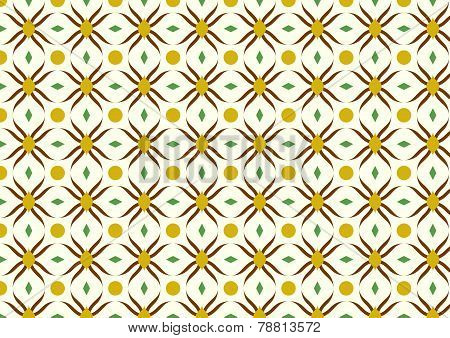 Brown Modern Flower And Rhomboid And Circle Pattern On Pastel Background