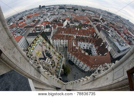 View Of The City From The Bell Tower Of The Cathedral Of St. Stephen
