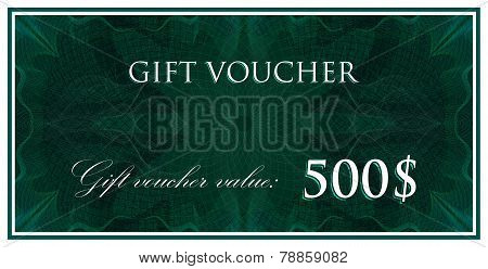 vector template design of gift voucher or certificate with guilloche pattern, watermarks. also can b