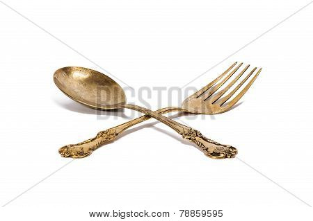 Ancient  Spoon And Fork