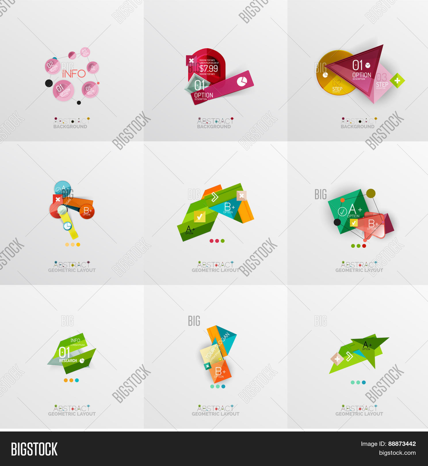 Set Paper Graphic Vector & Photo (Free Trial) | Bigstock
