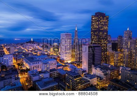 San Francisco Financial District Aerial View