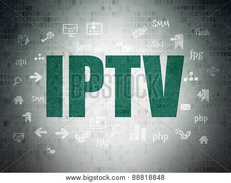 Web development concept: IPTV on Digital Paper background