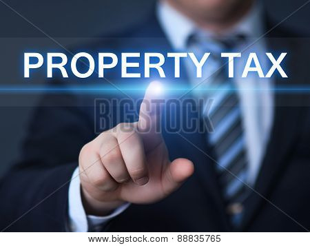 businessman pressing button virtual screens